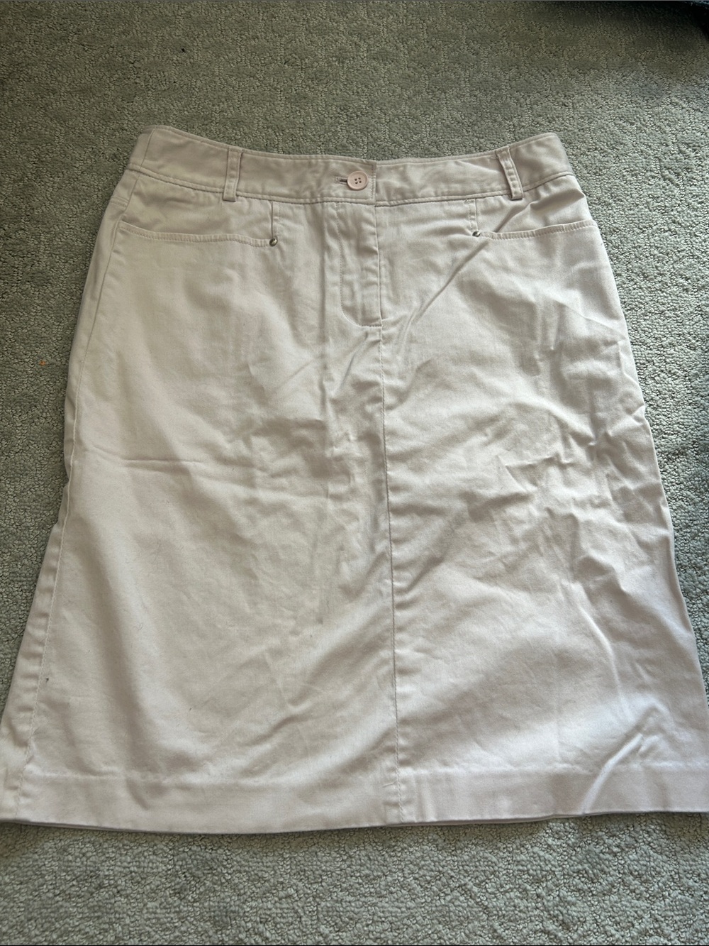 Women's Pink Cream A-Line Skirt - Classic Casual
